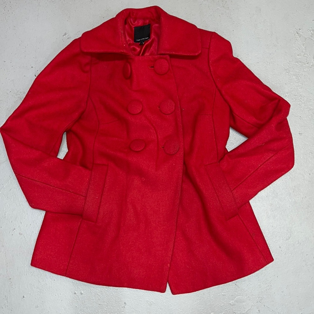 The Limited Red Holiday Pea Coat